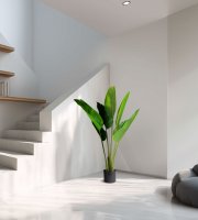 Műnövény dekoráció - banánlevél fa - zöld - 1,2 m