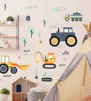 Munkagépes faldíszítő matrica szett