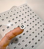 1-100 lap vízálló szám matrica