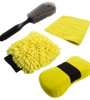 Autóápolási csomag - mikroszálas kendő, szivacs, felnitisztító és mosókesztyű