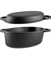 Öntöttvas Kacsasütő ovális 2in1 32*22 cm Íves fülű