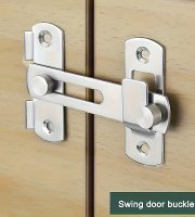 1 db Rozsdamentes Acél Ajtózár Csat - Kefélt Felület, Szekrényekhez és Faajtókhoz