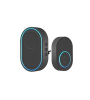 Vezeték nélküli csengő - 39 dallam - CR2032 - AC 220V - fekete