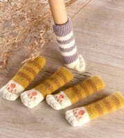 Székláb zokni cica tappancsos (4 db) sárga