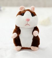 Beszélő hörcsög, interaktív játék, plüss hörcsög játék Sötét barna