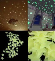 Világítós csillag gyerekszoba dekoráció 100 darabos szett