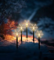 Karácsonyi lámpa - 5 LED - jégkristály - 34,5 cm - melegfehér - 3 X AA