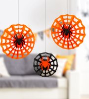 Halloween-i dekoráció - pókháló szett - papír - 30/40 cm - 3 db / csomag