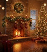 Fenyő girland - zöld, havas - 200 cm - PVC