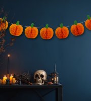Halloween-i dekoráció - tök lampion girland - papír - 2 m