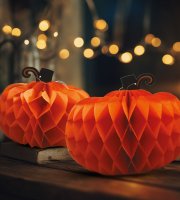 Halloween-i dekoráció - tök lampion - papír - 25/30 cm - 2 db / csomag