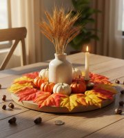 Őszi dekoráció - falevelek - 28 cm - 9 db / csomag