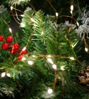 Fényfüzér - melegfehér - 100 x microLED - 10 m - 2 x AA