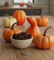 Őszi dekoráció - tök - 6 féle - műanyag