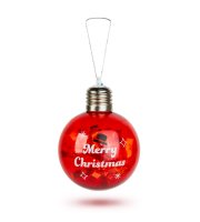 Karácsonyi LED-es gömb - RGB LED - átlátszó - műanyag - 8 cm - 3 x LR44