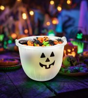 Halloween-i dekoráció - vödör - 2 féle - 20 x 16 cm