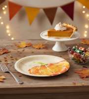 Papírtányér szett - tökös - 2 méret - 12 db / csomag