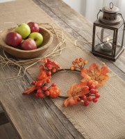 Őszi dekoráció - juharlevél koszorú - 22 cm