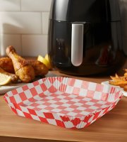 Air fryer sütőpapír - olaj nélküli sütőhöz - kockás, négyzet - 23 cm - 50 db / csomag