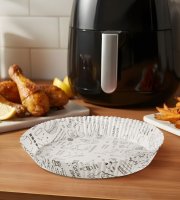 Air fryer sütőpapír - olaj nélküli sütőhöz - mintás, kör - 20 cm - 50 db / csomag