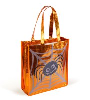 Halloween-i ajándéktáska - pók - 30 x 33 cm - narancssárga