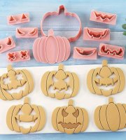 10 darabos Halloween Tök Alakú Süteményszaggató Készlet