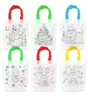 Színezhető táska - karácsonyi - 4 filccel - 24 x 22 cm - 6 féle