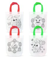 Színezhető ajándéktáska - 4 filccel - 24 x 22 cm - 4 féle