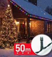 Fényfüzér - 50 m - színes - 1000 LED - 220-240V - 9W - zöld kábel