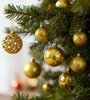 Karácsonyfadísz szett - 100 db gömb + csúcsdísz - arany