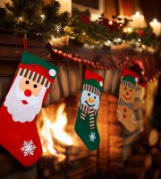 Karácsonyi csizma - 42 x 24,5 cm - textil - 3 féle
