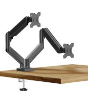 Monitor&TV tartókonzol - dupla karos, teleszkópos - asztallapra rögzíthető - 45 cm, 32"