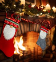 Karácsonyi csizma - 45 cm - textil - 2 féle