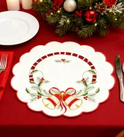 Karácsonyi asztalterítő - hímzett - 29 cm - 3 féle