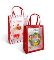 Karácsonyi ajándéktáska - 24 x 19,5 x 9,5 cm - 2 féle