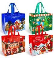 Karácsonyi ajándéktáska - 31 x 25 x 17 cm - 4 féle