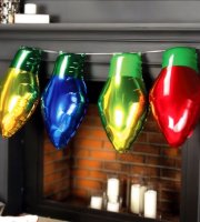 Karácsonyi dekoráció - lufi - klasszikus izzó - 26 x 43 cm - 4 db / csomag