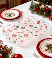 Karácsonyi tálca - műanyag - 34 x 23 cm