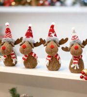 Karácsonyi manó - rénszarvas - 18 cm - 4 féle