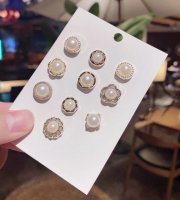 Elegáns bross, kitűző készlet fehér gyöngyös