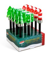 Karácsonyi szolár lámpa - LED - ajándék, fenyőfa, cukorbot - 37 x 7 x 7 cm