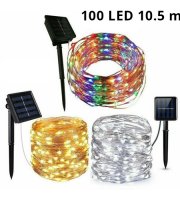 Napelemes 100 micro LED-es fényfüzér 10.5 m