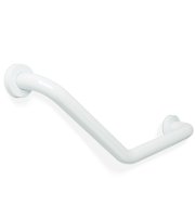 Fürdőszobai kapaszkodó - 45°-ban hajlított - rozsdamentes acél - fehér - 25 + 25 cm