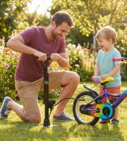 Kézi műhelypumpa / kerékpár pumpa - 38 x 500 mm - fekete