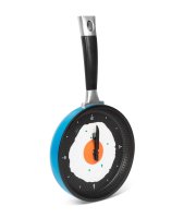 Konyhai serpenyő falióra - tükörtojással - kék