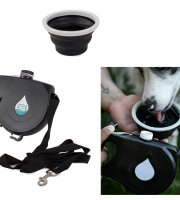 Kutyapóráz tartállyal, szilikon itatóval