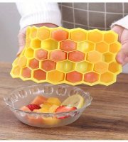 hatszögletű jégkockatálca fedővel, 37 üreges szilikon rugalmas jégkockaforma