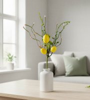 Húsvéti tojásfa ág - sárga - 28 x 16 cm