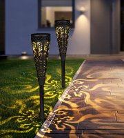 Leszúrható szolár lámpa - 1 melegfehér LED - 28,5 x 7 cm