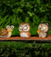 Szolár állatfigurák - 3 féle - 2 melegfehér LED - 10 cm